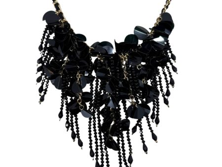 Black Beaded Statement Necklace By Unbranded For Discount