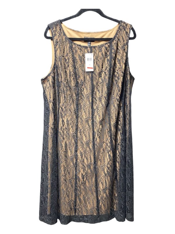 Dress Casual Short By Connected Apparel In Black & Tan, Size: 16 For Cheap