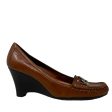 Heeled Wedge Loafers By Antonio Melani In Brown, Size: 8 For Sale