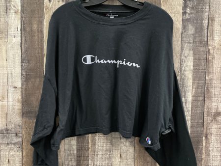 Athletic Top Long Sleeve Crewneck By Champion In Black, Size: M For Cheap