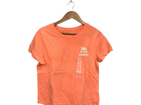 Top Short Sleeve Basic By Old Navy In Orange, Size: M For Cheap