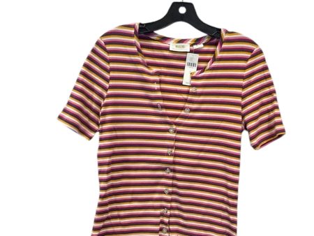 Top Short Sleeve Designer By Maeve In Striped Pattern, Size: M Sale