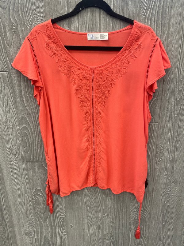 Top Short Sleeve By Time And Tru In Coral, Size: 3x Hot on Sale