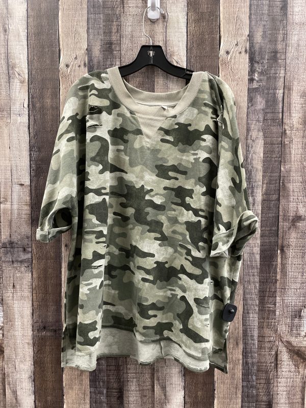 Top Short Sleeve By Cato In Camouflage Print, Size: 3x Online Sale