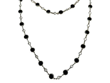 Black & Clear Bead Layered Necklace By Unbranded Online Hot Sale