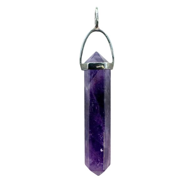 Amethyst & Sterling Silver Point Pendant Unknown Brand Fashion