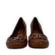 Heeled Wedge Loafers By Antonio Melani In Brown, Size: 8 For Sale