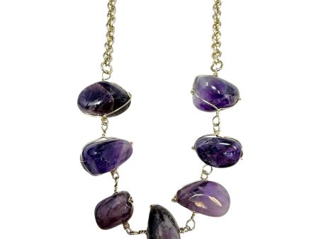 Cage Wrapped Amethyst Necklace By Unbranded Online Sale