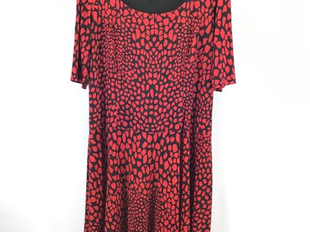 Dress Casual Midi By Jones Studio In Black & Red, Size: 14 Online Sale