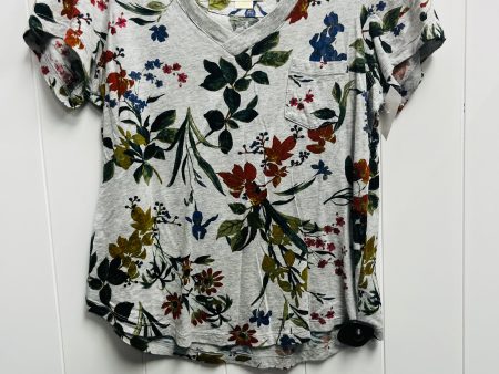 Top Short Sleeve By Maeve In Grey & Orange, Size: Xs Sale