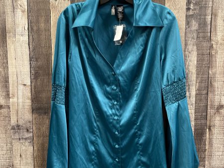 Top Long Sleeve By Bisou Bisou In Teal, Size: L Online Sale