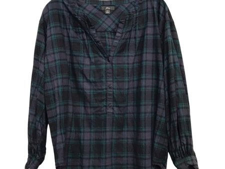 PLAID PATTERN TOP LS by J. CREW Size:M Online Sale