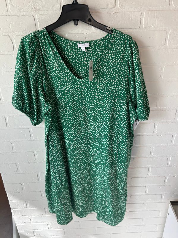 Dress Casual Midi By J. Jill In Green & White, Size: Xl Sale