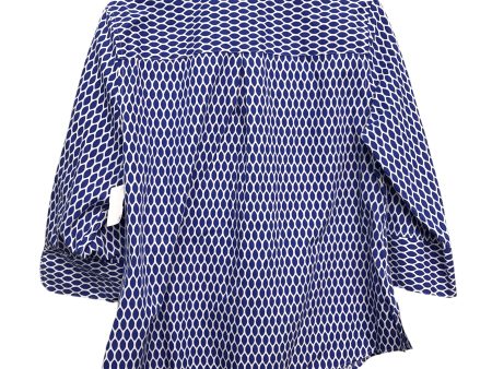 BLUE & WHITE TOP LS by CHICOS Size:L Hot on Sale