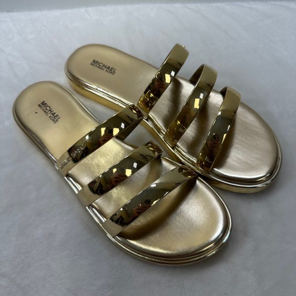 Sandals Flats By Michael By Michael Kors In Gold, Size: 10 For Sale