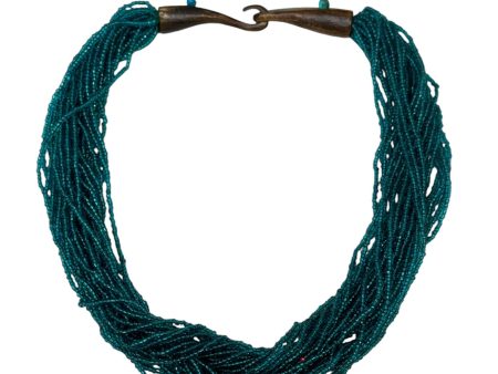 Vintage Multi Strand Beaded Necklace In Turquoise Tone  By Unsigned but attributed to Gerda Lynggaard for Monies For Cheap