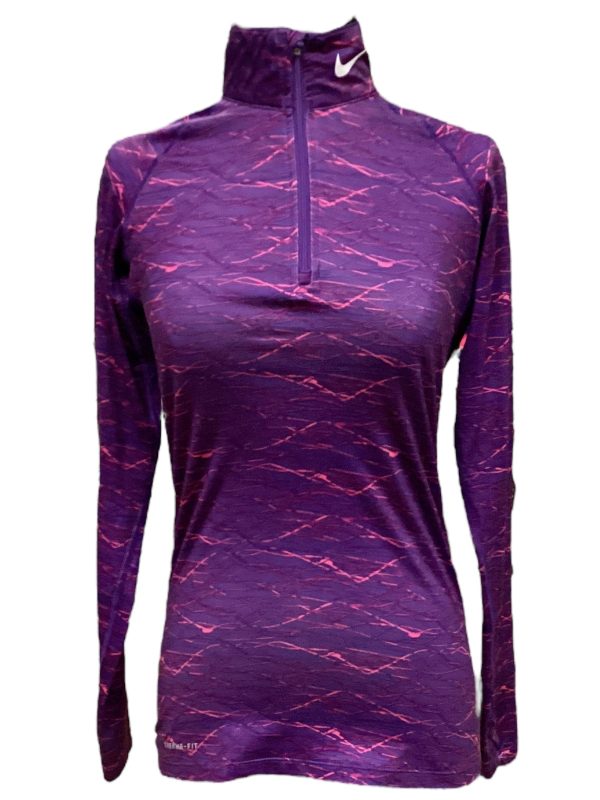 Athletic Top Long Sleeve Collar By Nike  Size: S For Cheap