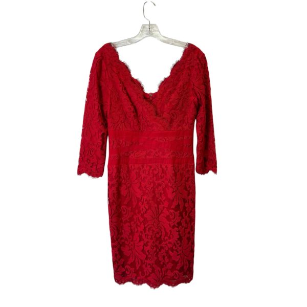 Dress Party Midi By Tadashi Shoji In Red, Size:M Discount