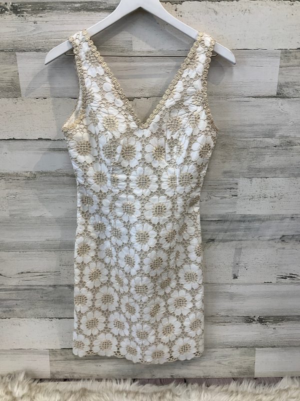 Dress Party Midi By Lilly Pulitzer In Gold & White, Size: Xs Fashion