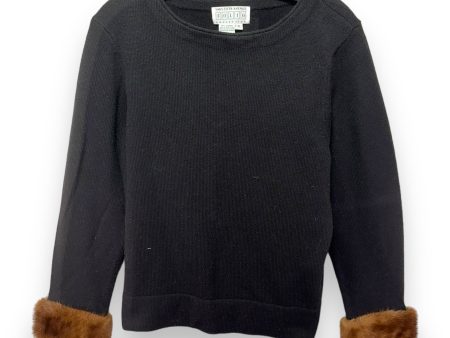 Faux Fur Cuff Cashmere Sweater By Saks Fifth Avenue In Black, Size: XL For Discount