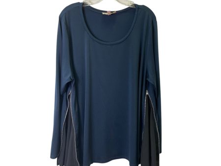 Top 3 4 Sleeve Basic By Philosophy In Blue, Size:2X Hot on Sale