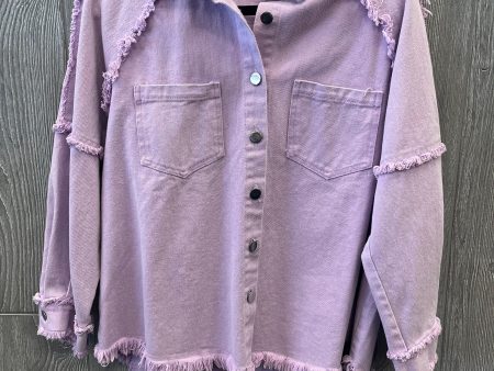 Jacket Denim By Clothes Mentor In Purple, Size: M For Cheap