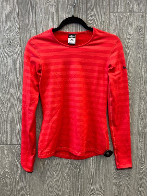 Athletic Top Long Sleeve Collar By Nike In Red, Size: S on Sale