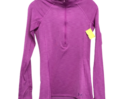 Athletic Top Long Sleeve Collar By Under Armour In Purple, Size: Xs Sale